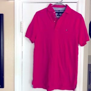 Tommy Hilfiger pink polo shirt